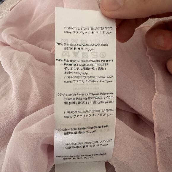 Giambattista Valli Midi Dress Size 42 Pleated Silk Babydoll Princess Romantic - Picture 12 of 13